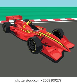 Cart championship auto racing teams vector illustration car