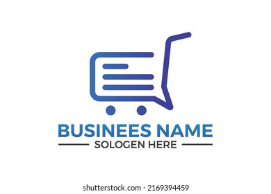  cart chat de compras logotipo de carros mensaje de compra en línea logotipo de compras o logotipo de comercio electrónico vectores ilustración de diseño