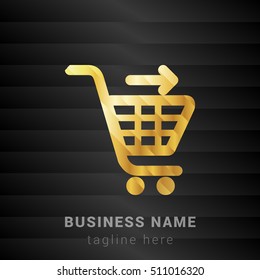 Cart Checkout Gold and Black silk fashion premium icon / Logo