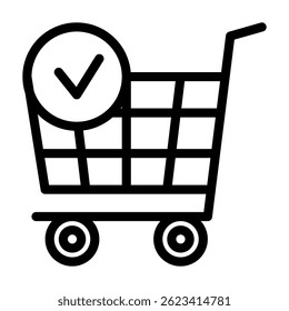 Cart checkout icon line style transparent