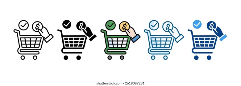 Cart Checkout Icon Set Multiple Style Collection