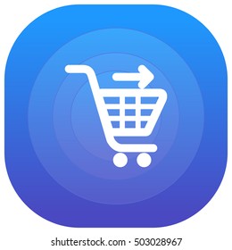 Cart Checkout Purple - blue circular UI/UX App Icon / Logo Design