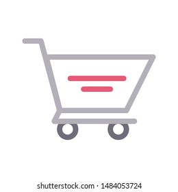 cart colour line vector icon