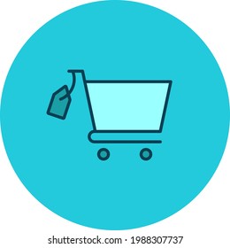 Cart, commerce, price icon vector image. Can also be used for shopping and ecommerce. Suitable for use on web apps, mobile apps and print media.