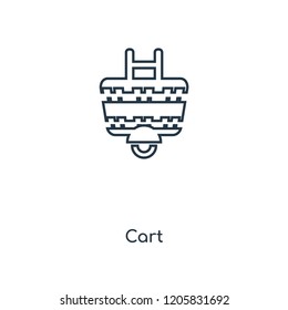 Cart concept line icon. Linear Cart concept outline symbol design. This simple element illustration can be used for web and mobile UI/UX.