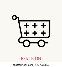Cart concept line icon. Simple element illustration. Cart concept outline symbol design. Can be used for web and mobile UI/UX . Modern vector style