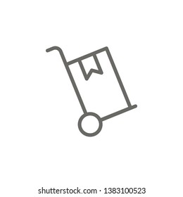Cart, delivery, box vector icon . Simple element illustration from UI concept. Cart, delivery, box vector icon . Cargo Icon Vector Illustration.