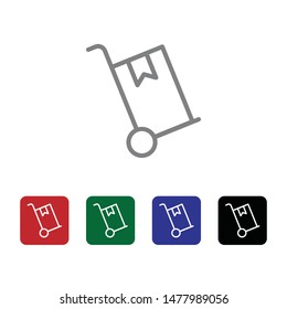 Cart, delivery, box vector icon . Simple element illustration from UI concept. Cart, delivery, box vector icon . Cargo Icon Vector Illustration