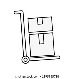 cart delivery cardboard boxes