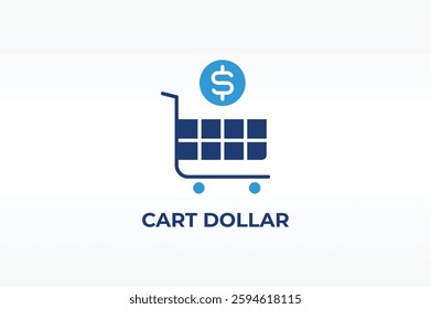 CART DOLLAR vector, icon or logo sign isolated symbol illustration