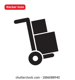 cart dolly vector 2d delivery box