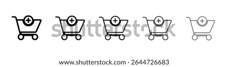 Cart download icon flat illustration set logo