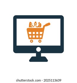 Cart, ecommerce, shopping icon. Simple color vector.