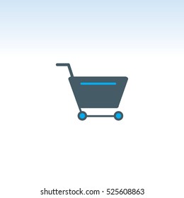 Cart of e-commerce in solid shape Icon, Vector