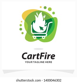 Cart Fire Logo Design Template