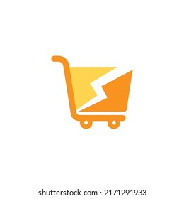 Cart flash logo design template vector illustration