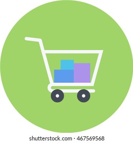 cart  flat circle icon