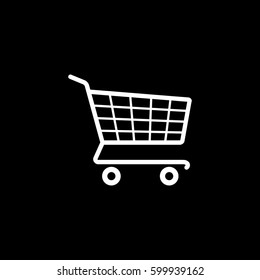 Cart Flat Icon On Black Background