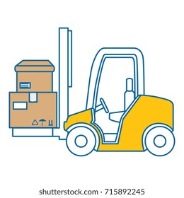 cart forklift with boxes