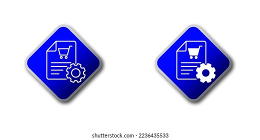 Cart with gear. Procurement icon. Order, purchase processing symbol. Vector illustration.