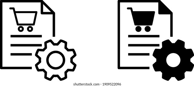 Cart with gear symbolising  Procurement icon , vector illustration