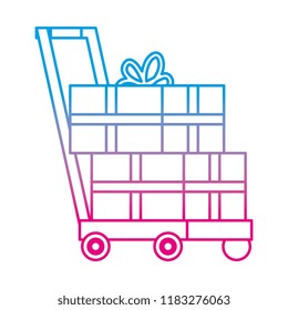 cart with gift boxes delivery service