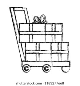 cart with gift boxes delivery service