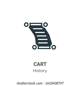 Cart glyph icon vector on white background. Flat vector cart icon symbol sign from modern history collection for mobile concept and web apps design.