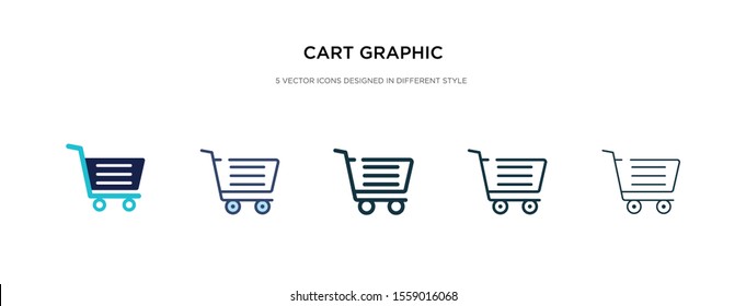 cart graphic icon in different style vector illustration. two colored and black cart graphic vector icons designed in filled, outline, line and stroke style can be used for web, mobile, ui