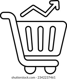  cart growth line icon design style