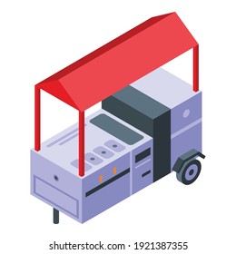 Cart for ice cream icon. Isometric of cart for ice cream vector icon for web design isolated on white background
