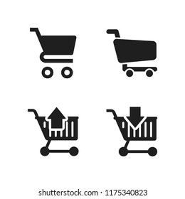cart icon. 4 cart vector icons set. shopping cart icons for web and design about cart theme