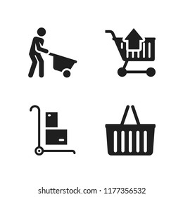 cart icon. 4 cart vector icons set. trolley, shopping basket and shopping cart icons for web and design about cart theme