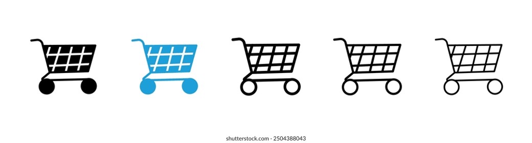 Cart icon in black and blue colors