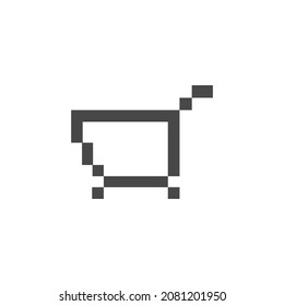 Cart Icon Black and White Vector Graphic