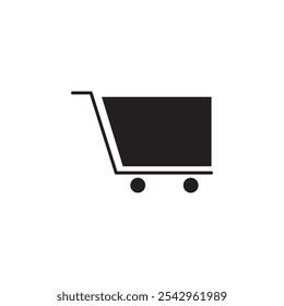 Cart icon black and white vector sign
