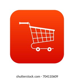 Cart icon digital red for any design isolated on white vector illustration