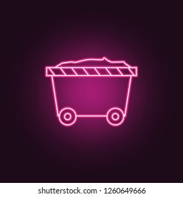 cart icon. Elements of Manufacturing in neon style icons. Simple icon for websites, web design, mobile app, info graphics