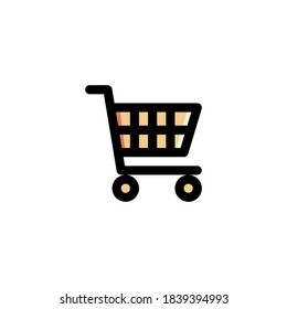 Cart Icon Filled Outline Building Illustration Logo Vector
