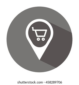  Cart  icon. Flat design.