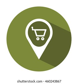  Cart  icon. Flat design.
