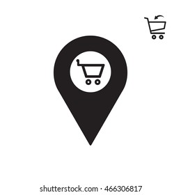  Cart  icon. Flat design.