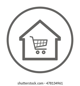  Cart  icon. Flat design.