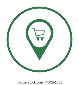  Cart  icon. Flat design.