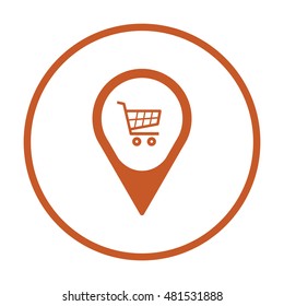  Cart  icon. Flat design.