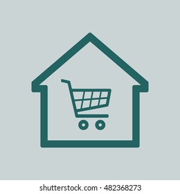  Cart  icon. Flat design.