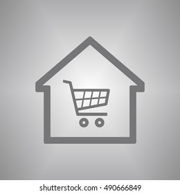  Cart  icon. Flat design.