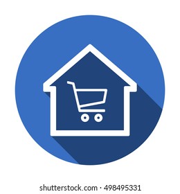  Cart  icon. Flat design.