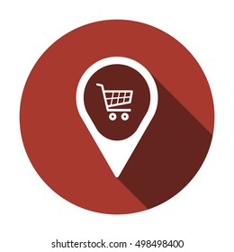  Cart  icon. Flat design.