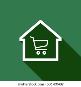  Cart  icon. Flat design.